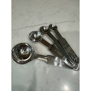 Vintage Hoffritz Stainless Steel 4 Measuring Spoons with Ring Rostfrei Inox